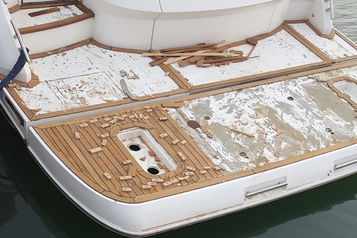 تجديد أرضية يخت قبل